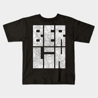 Berlin, Germany City Map Typography - Light Kids T-Shirt